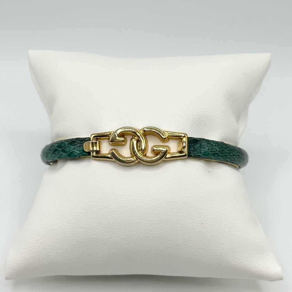 Vintage Gucci GG green snakeskin bracelet